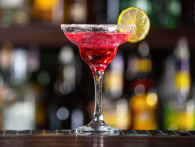 Merlot Margarita cocktail made with red wine and fresh lime margarita mix