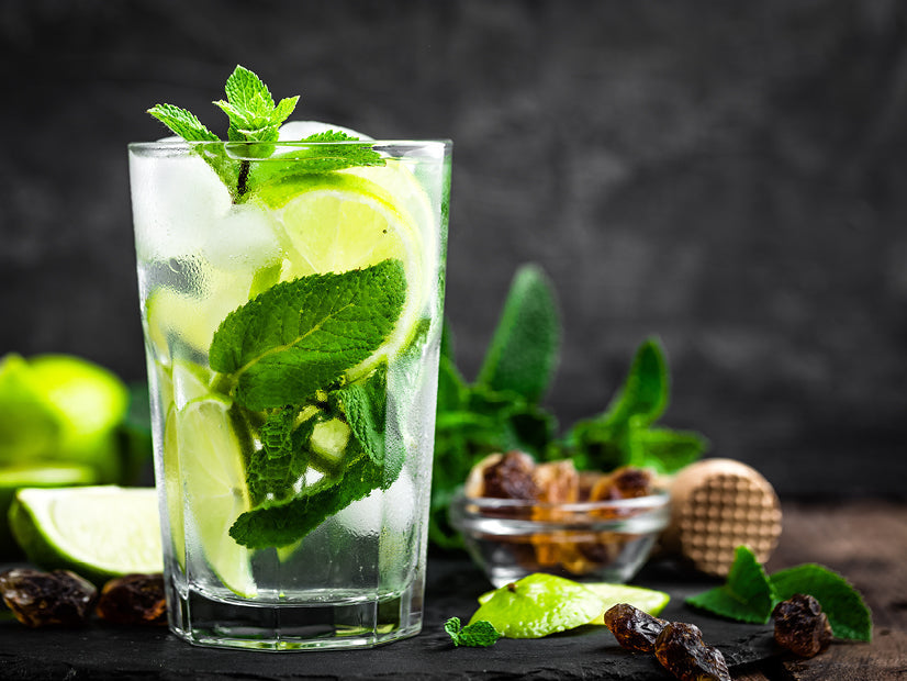 Port Mojito cocktail made with port wine and Mojito Mix