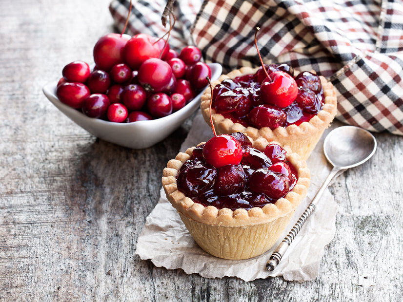 Red chile cranberry cream cheese tartlets in crisp filo shells