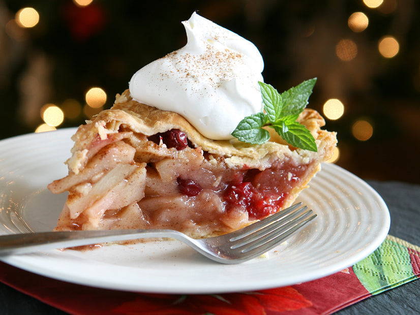 Red Chile Cranapple Pie with cranberry apple filling