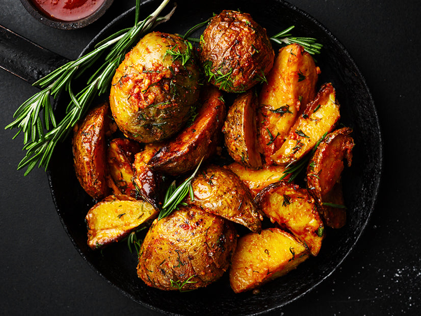Six Seasonings roasted red potatoes with olive oil and Santa Fe herbs