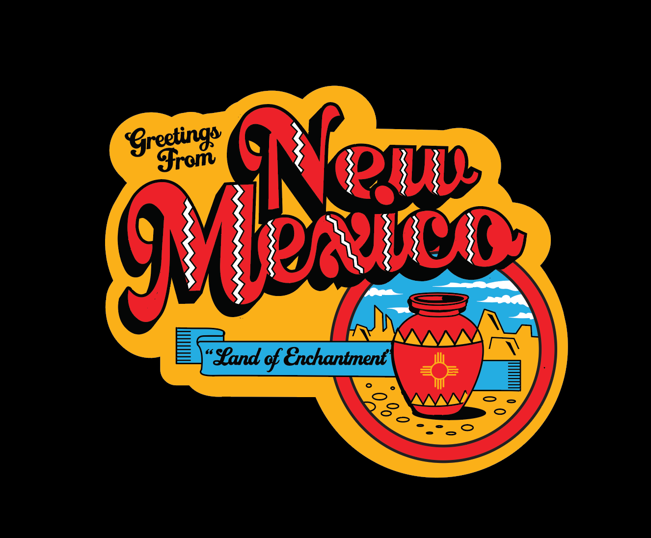 Greetings From New Mexico Sticker