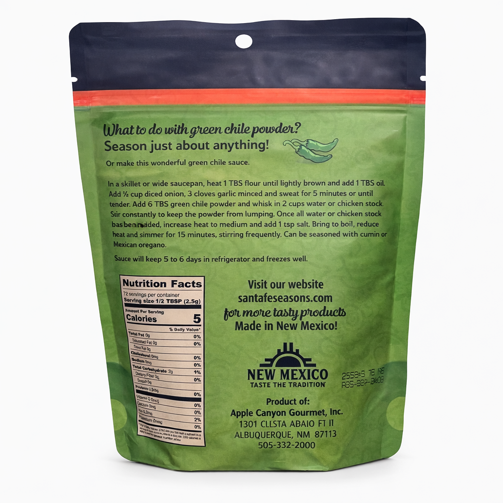 SANTA FE SEASONS HATCH CERTIFIED Green Chile Powder HOT