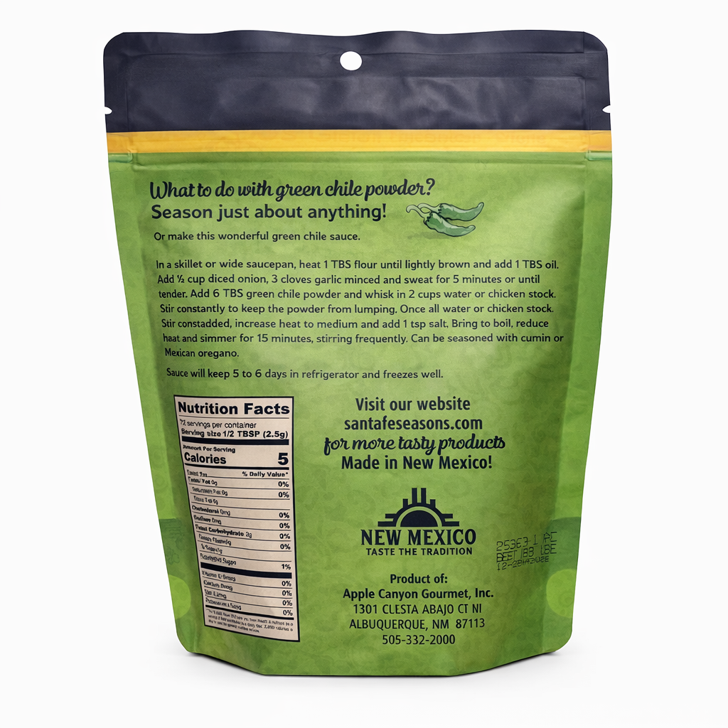 SANTA FE SEASONS HATCH CERTIFIED Green Chile Powder MED