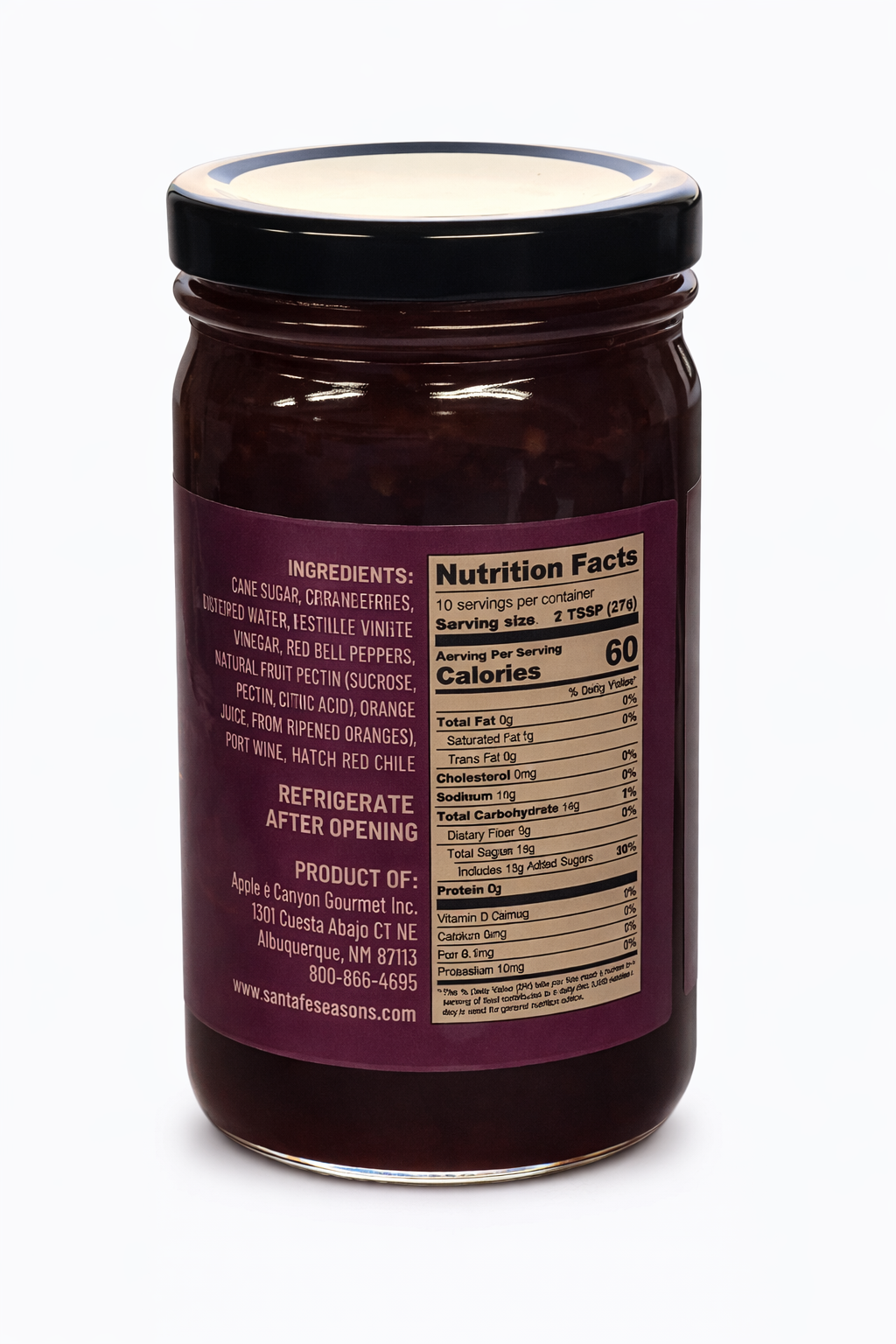 SANTA FE SEASONS Hatch Red Chile Cranberry Sauce