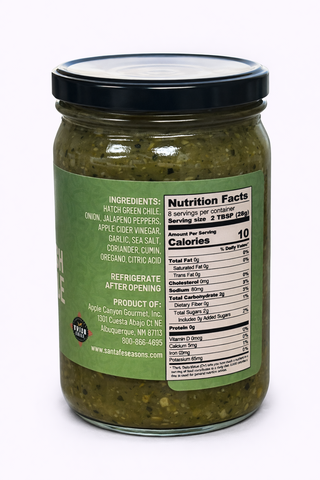 SANTA FE SEASONS Fire Roasted Green Chile Salsa