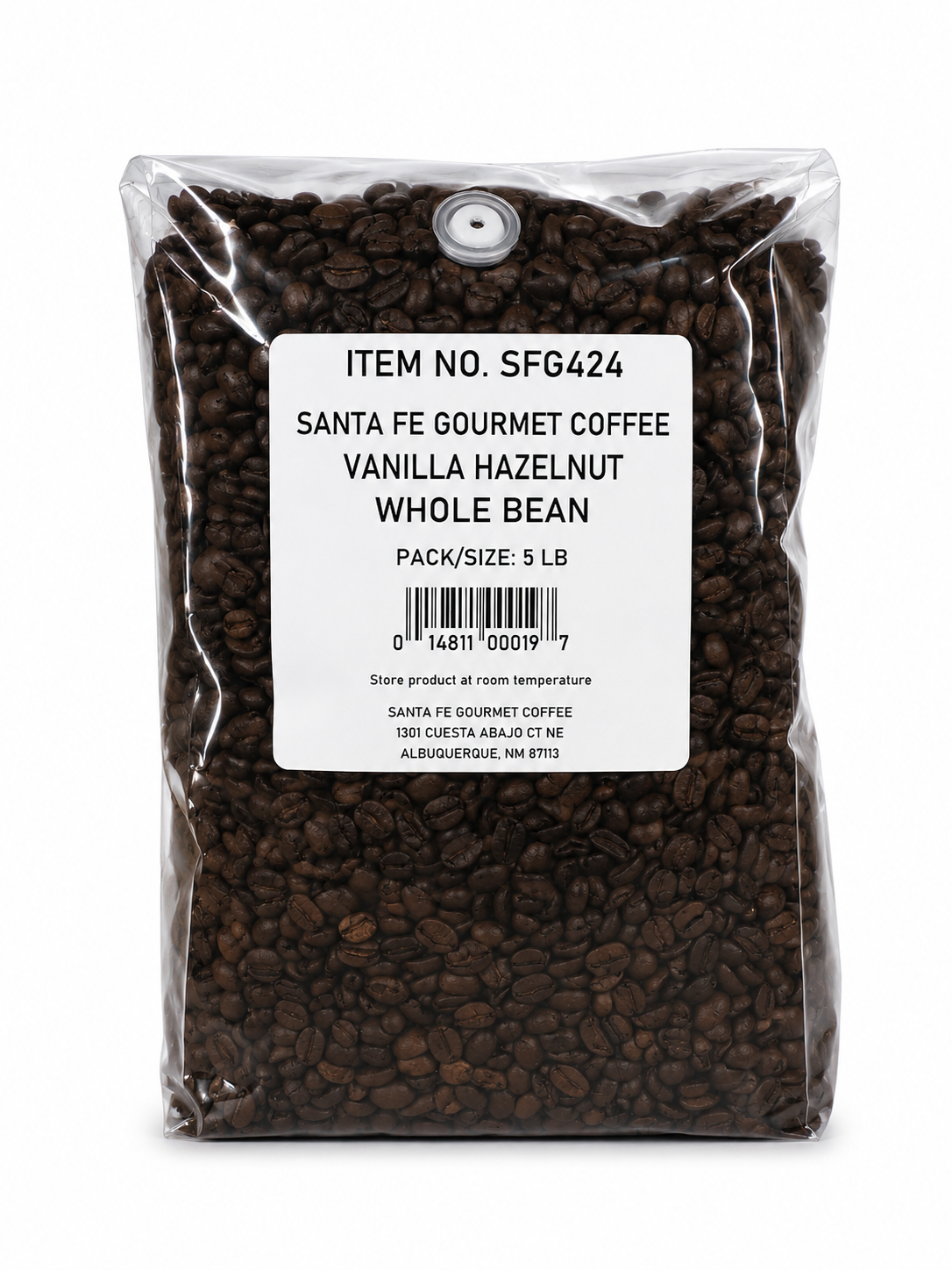 SANTA FE GOURMET WB Vanilla Hazelnut Coffee 5 lbs
