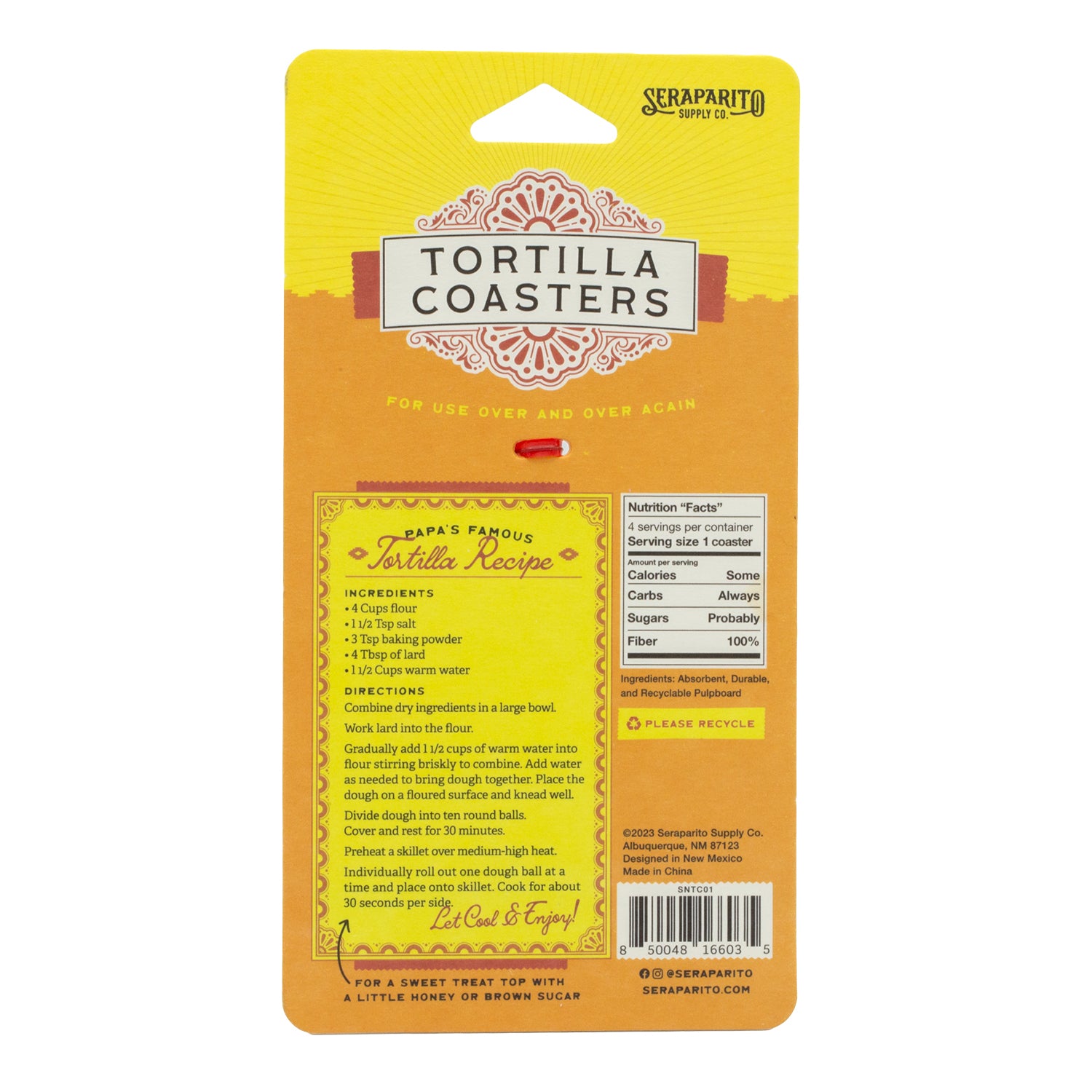 SERAPARITO Tortilla Coasters
