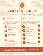 Chai Chai Love Original, every ingredient on purpose infographic