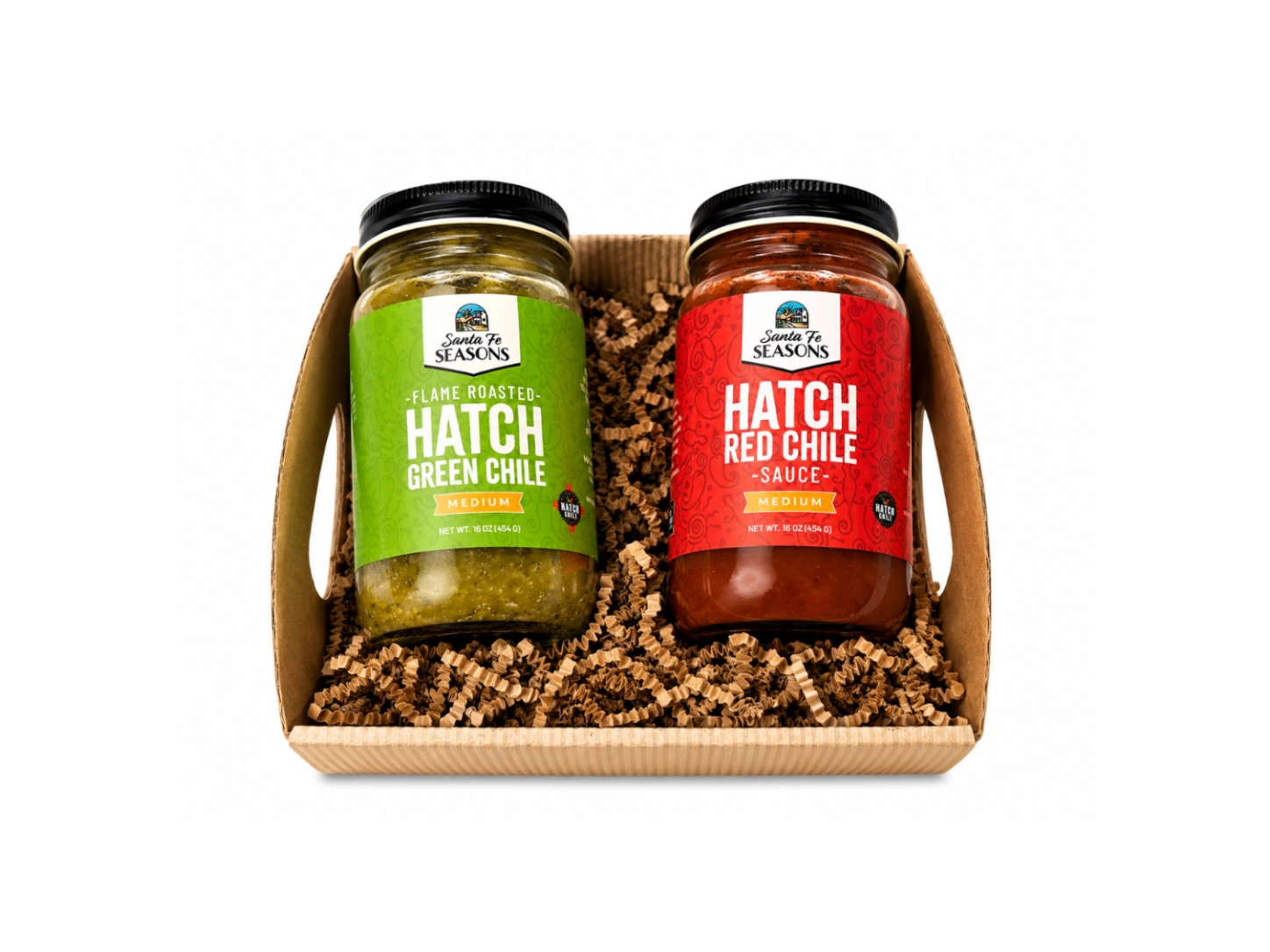 Christmas Red & Green Chile 2 Pack Gift Set, Medium spice level, front of package