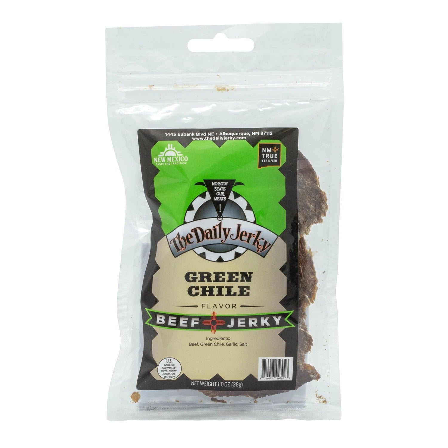 Daily Jerky Green Chile Beef Jerky, front of package