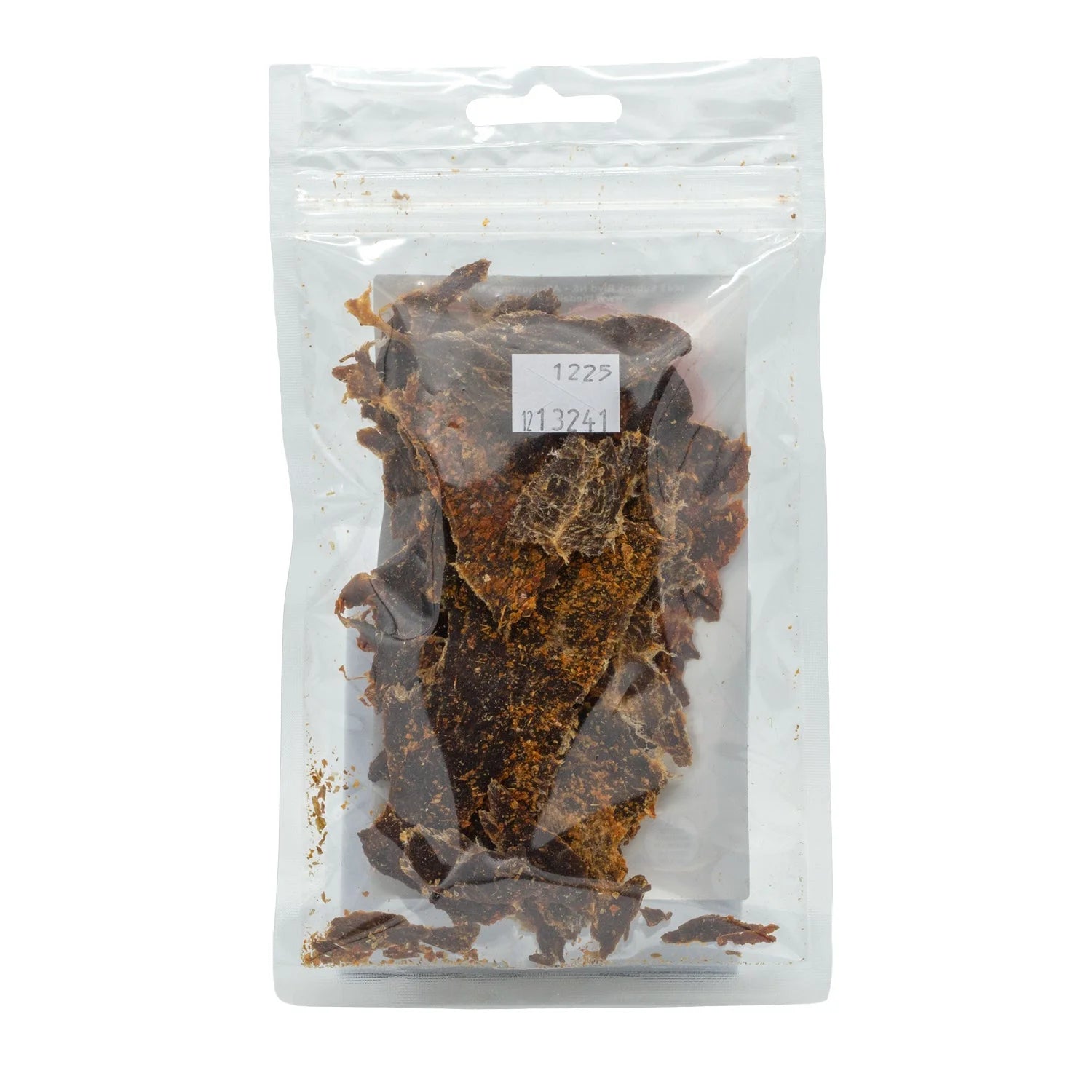 Daily Jerky Red Chile Beef Jerky, back of package with ingredients