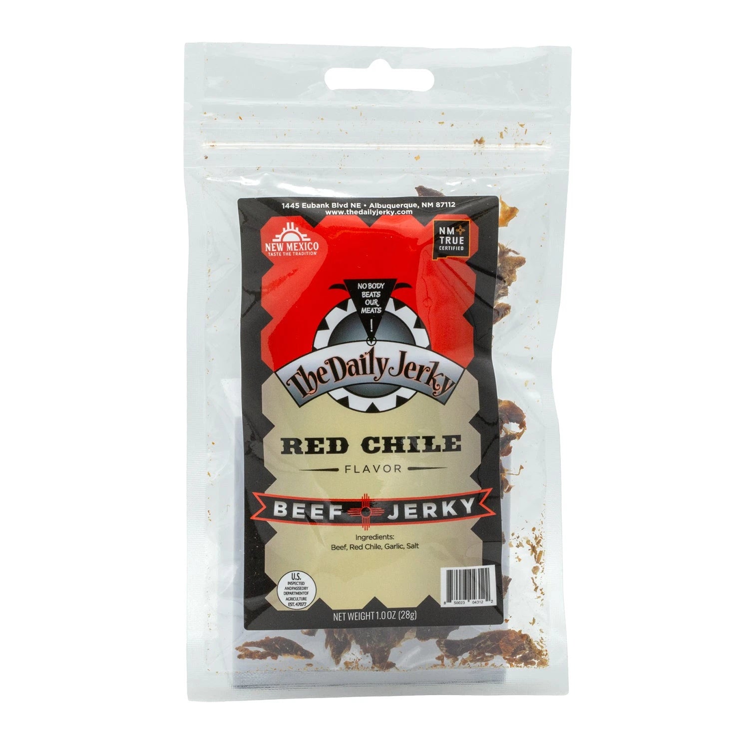 Daily Jerky Red Chile Beef Jerky, front of package