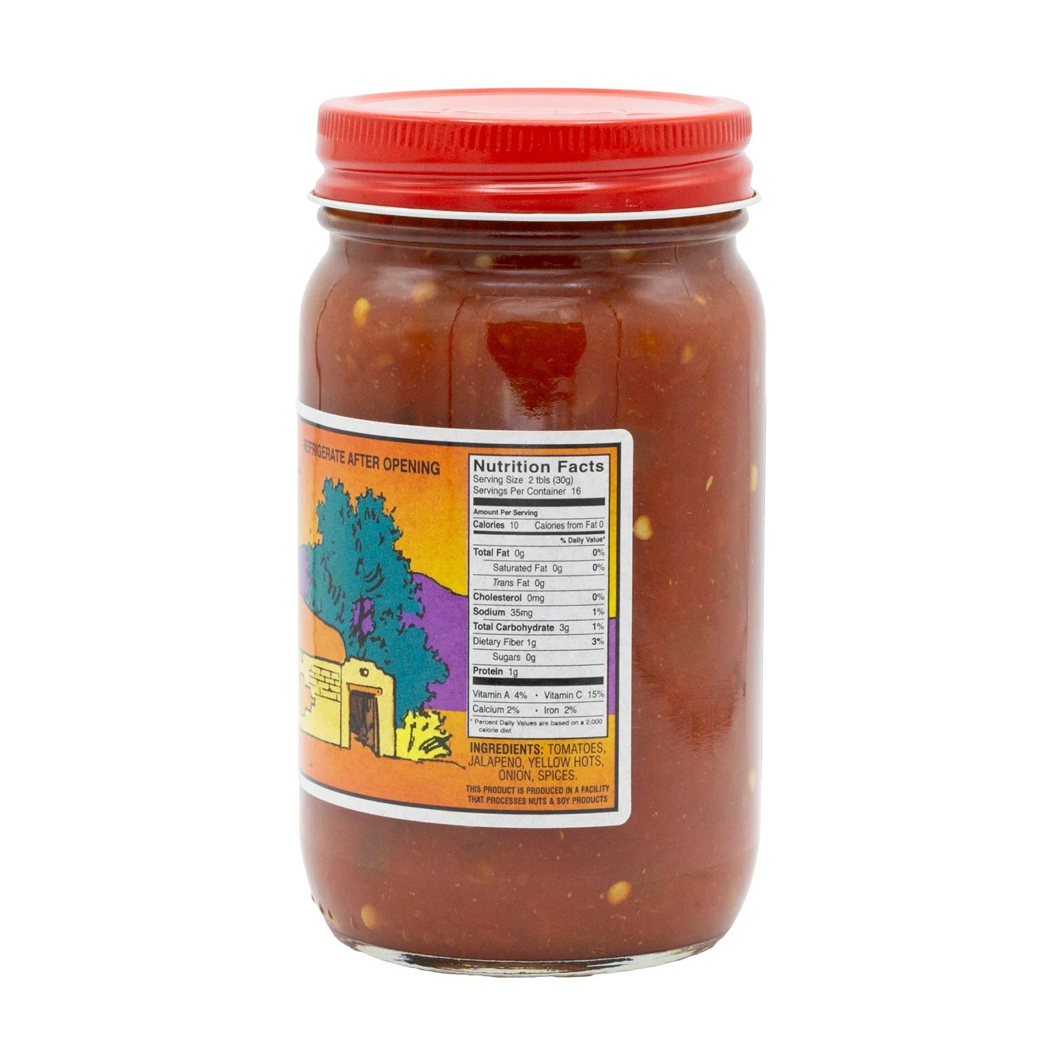 El Bruno's Salsa Roja, back label with ingredients