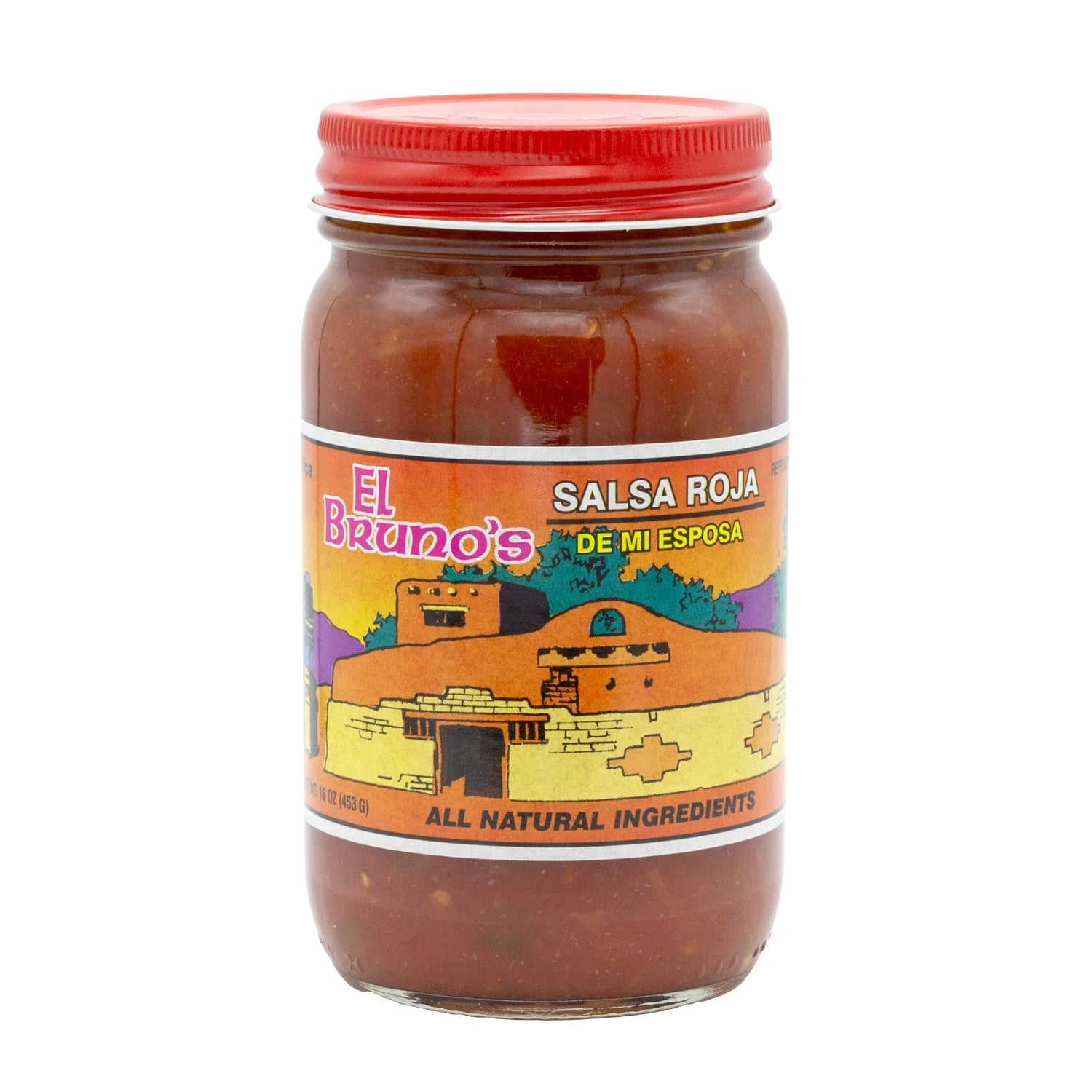 El Bruno's Salsa Roja, front of jar