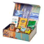 Enchantment Delights Collector Gift Box, Small, open showing New Mexico specialty food assortment