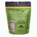 Santa Fe Seasons Hatch Certified Green Chile Powder, Medium, back label with nutrition facts