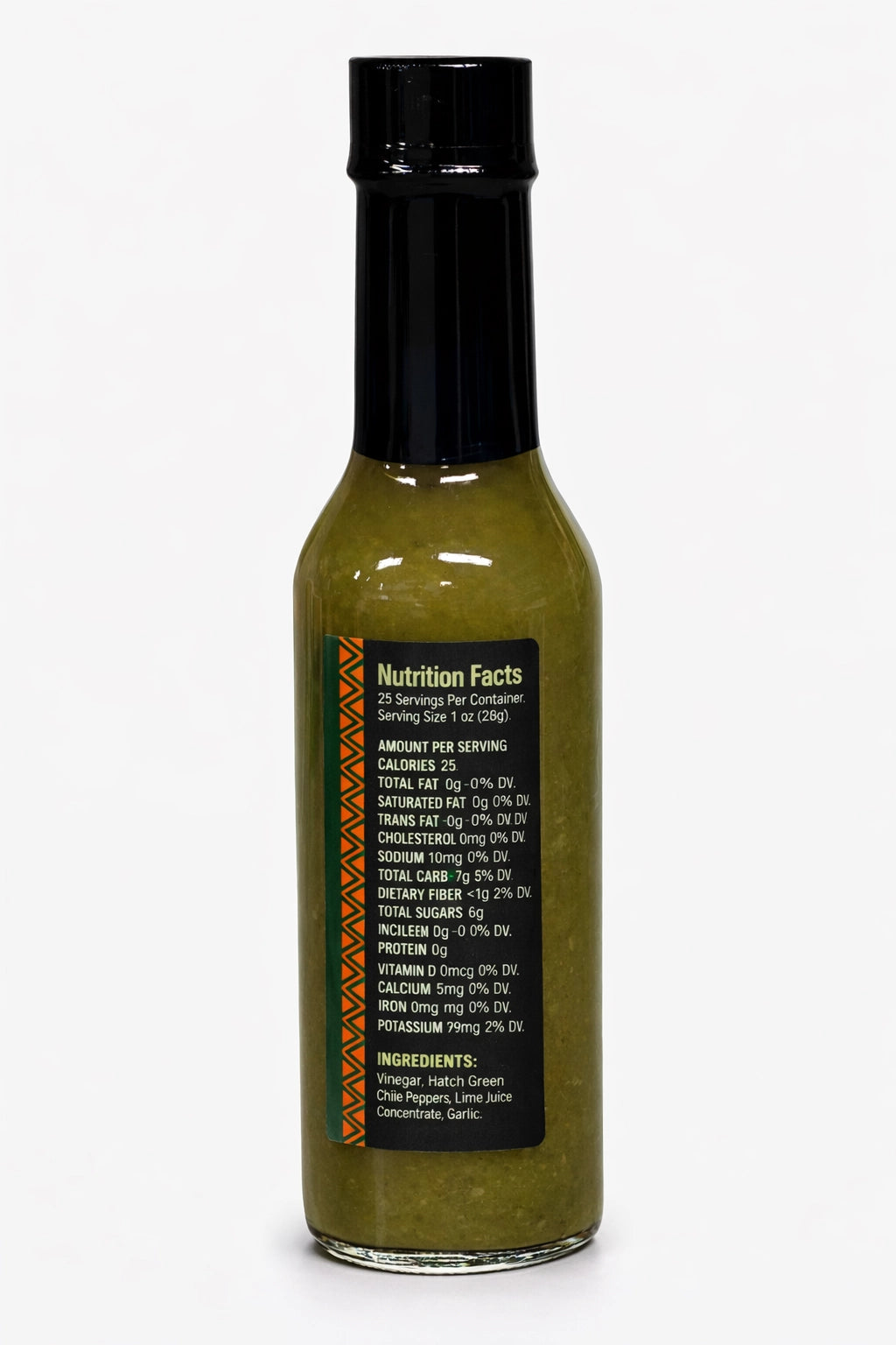 Hatch Sweet Green Chile Hot Sauce, ingredient list