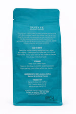 Santa Fe Gourmet Piñon Coffee, Ground, back label with nutrition facts