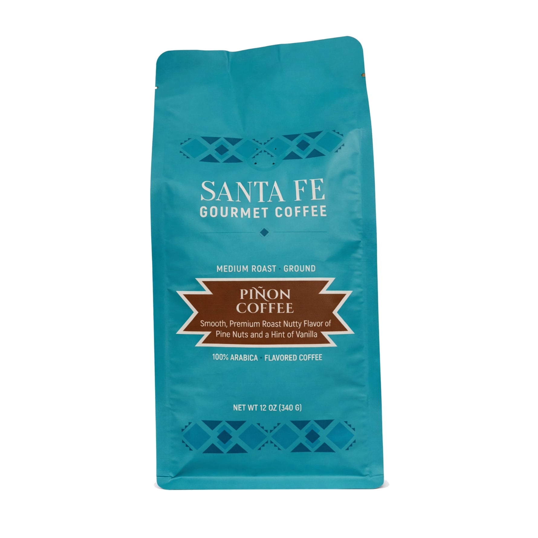 Santa Fe Gourmet Piñon Coffee, Ground, front of bag