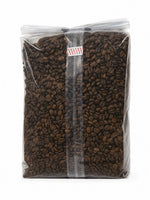Santa Fe Gourmet Piñon Coffee, Whole Bean, 5 lb bag, back label with nutrition facts