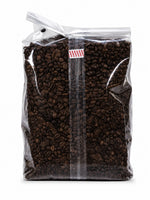 Santa Fe Gourmet Roadrunner Bold Coffee, Whole Bean, 5 lb bag, back label with roast details