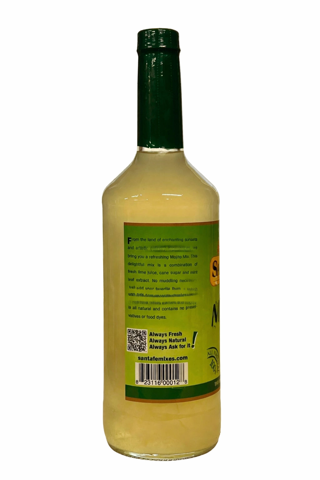 Santa Fe Mixes Mojito Mix, back label with nutrition facts