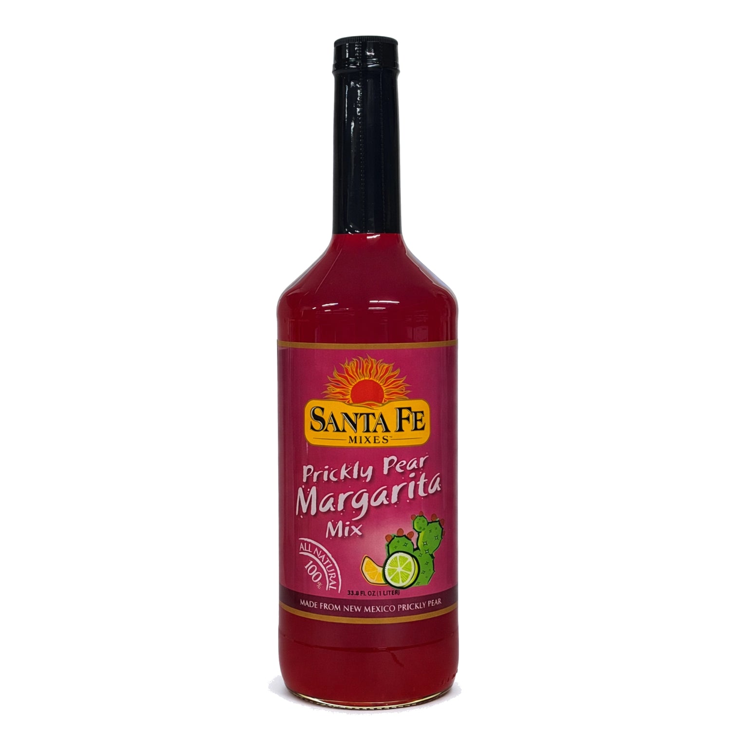 Santa Fe Mixes Prickly Pear Margarita Mix, front of bottle