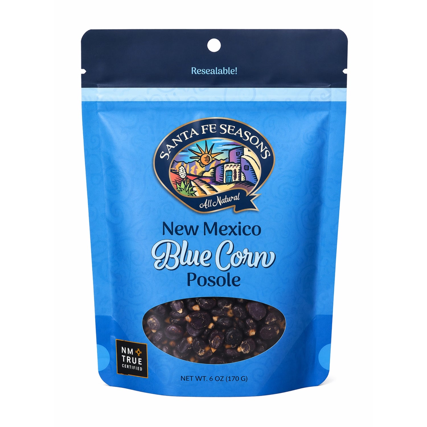 Santa Fe Seasons Blue Corn Posole, front of package