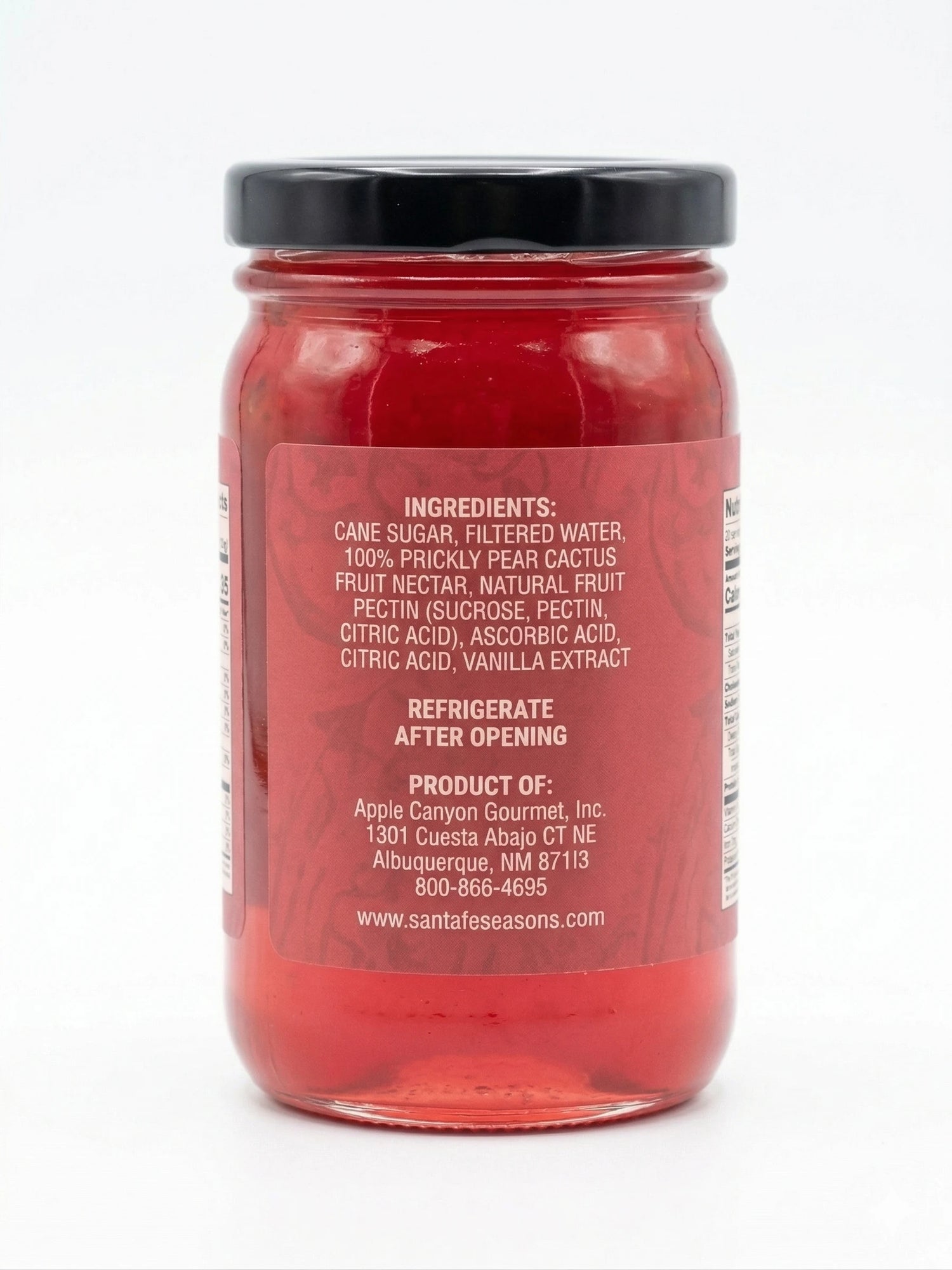 Santa Fe Seasons Cactus Jelly, ingredient list and nutrition facts