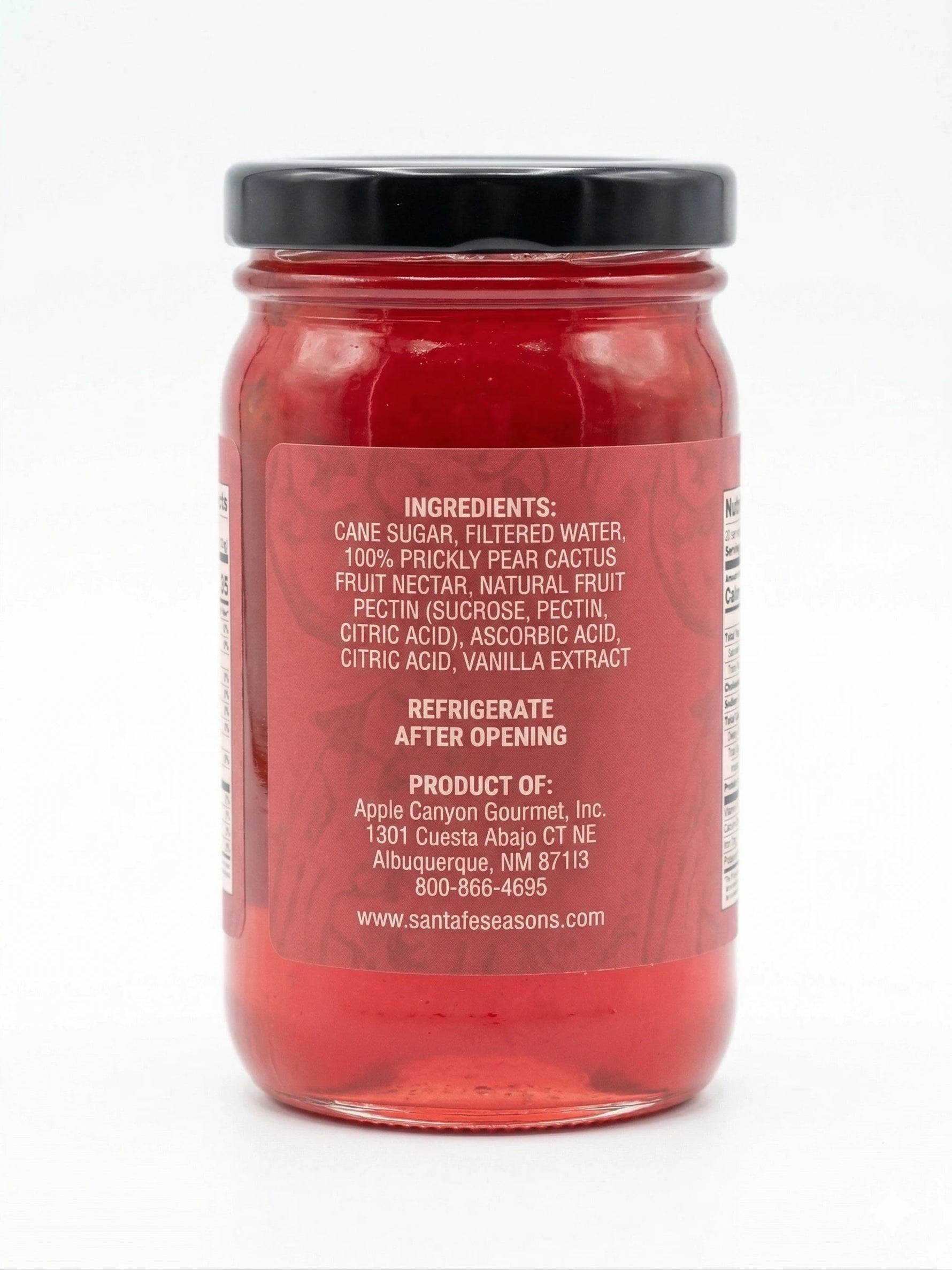 Santa Fe Seasons Cactus Jelly, ingredient list and nutrition facts
