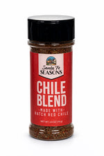 Santa Fe Seasons Chile Blend seasoning, front of jar