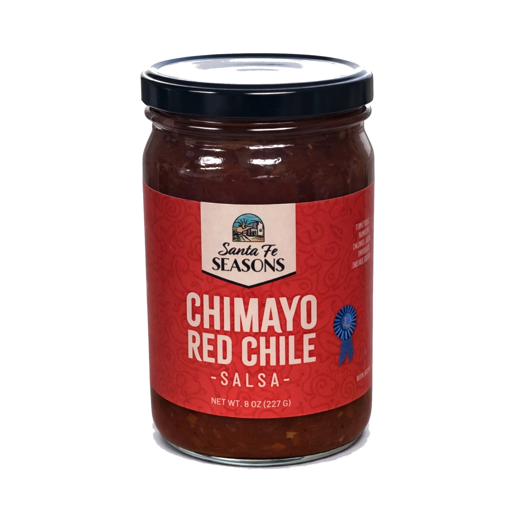 Santa Fe Seasons Chimayo Red Chile Salsa, front of jar