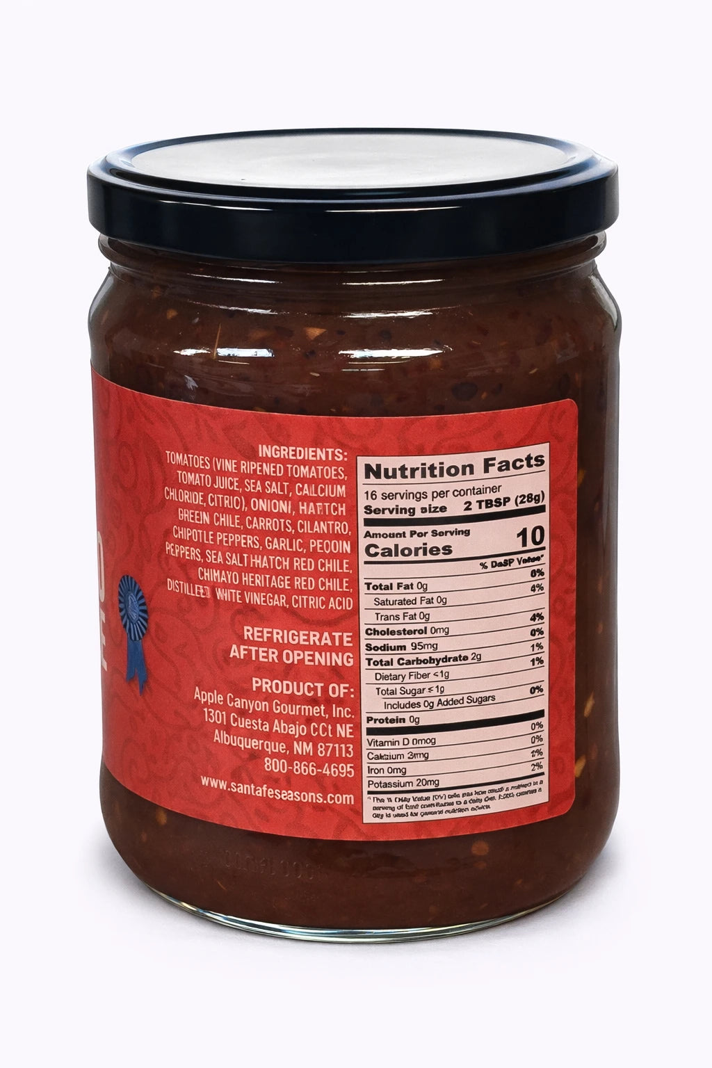 Santa Fe Seasons Chimayo Red Chile Salsa, ingredient list