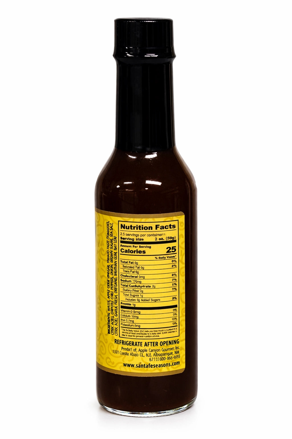 Santa Fe Seasons Chipotle Hot Sauce, ingredient list