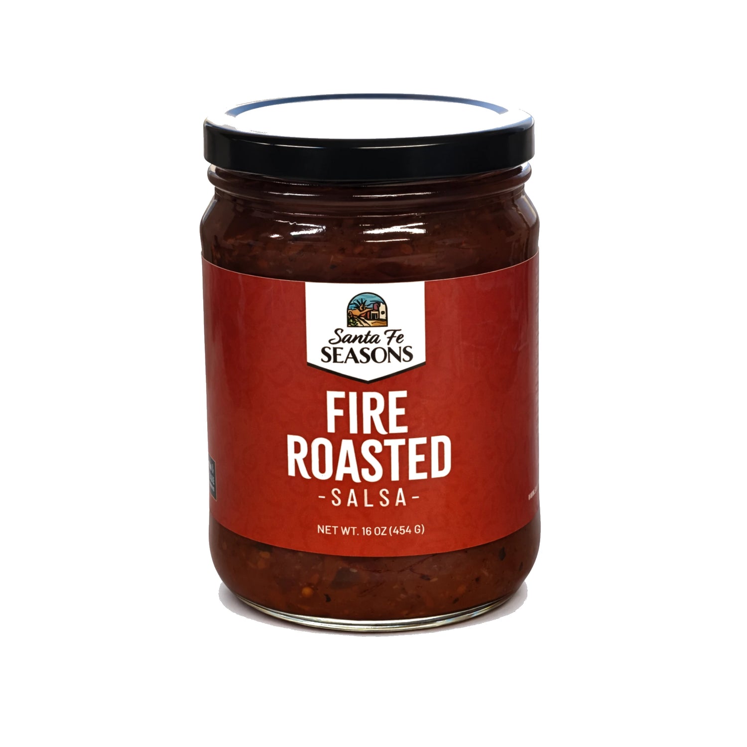 Santa Fe Seasons Fire Roasted Salsa, front of jar