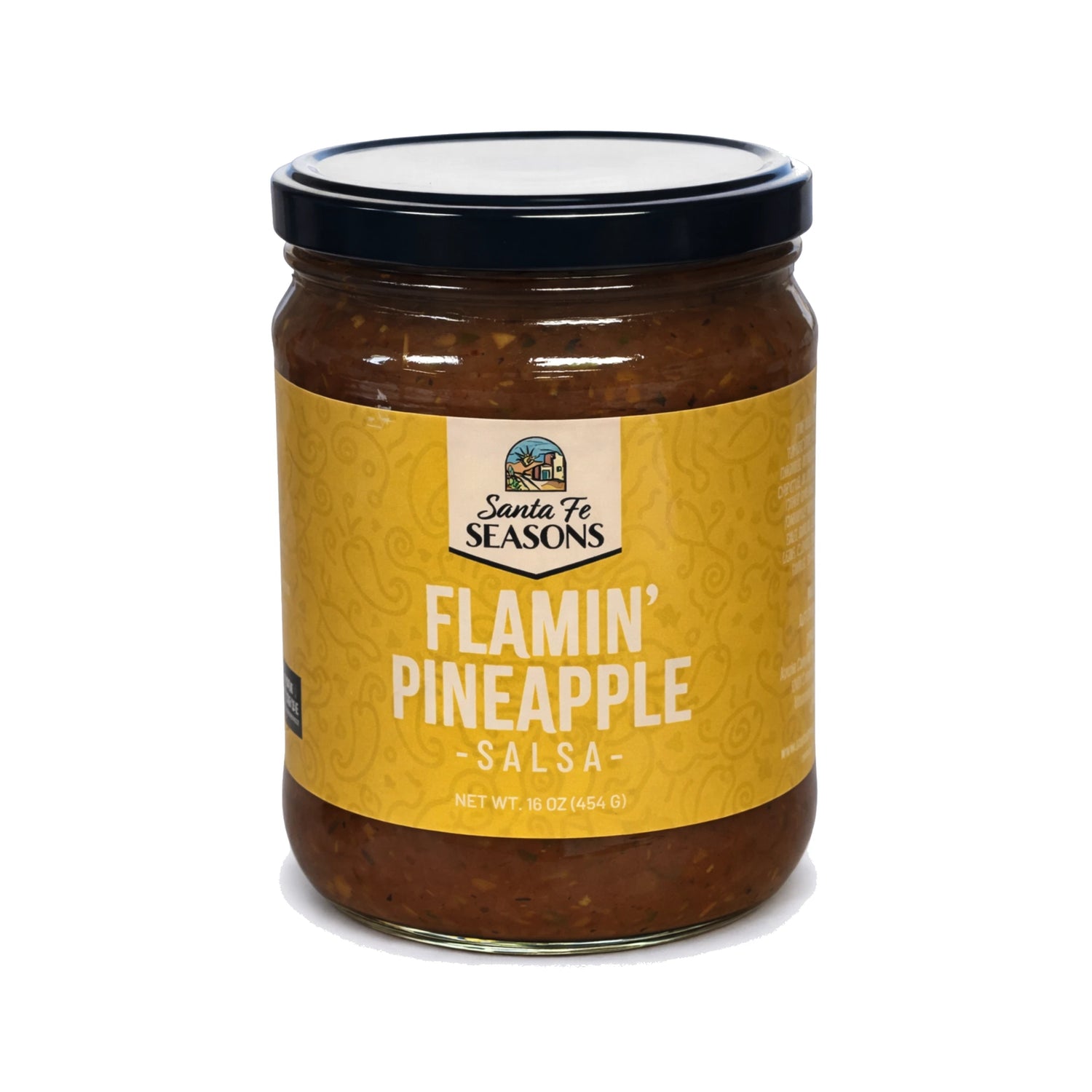 Santa Fe Seasons Flamin' Pineapple Salsa, front of jar