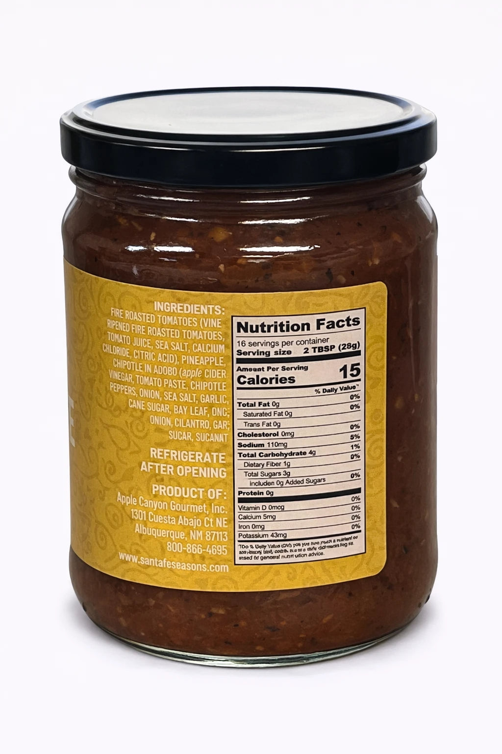 Santa Fe Seasons Flamin' Pineapple Salsa, ingredient list