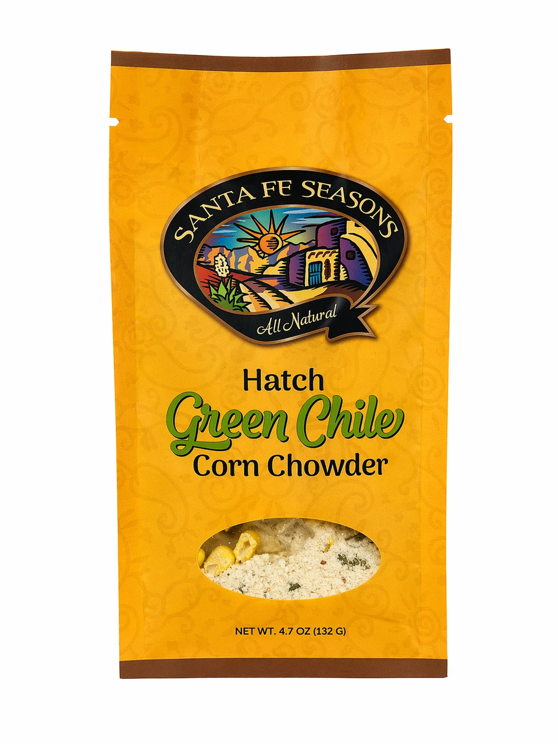 Santa Fe Seasons Hatch Green Chile Corn Chowder Soup Mix, front of package