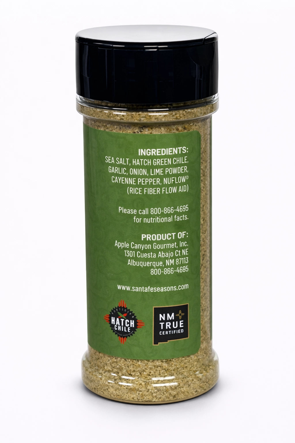 Santa Fe Seasons Hatch Green Chile Lime Seasoning, ingredient list