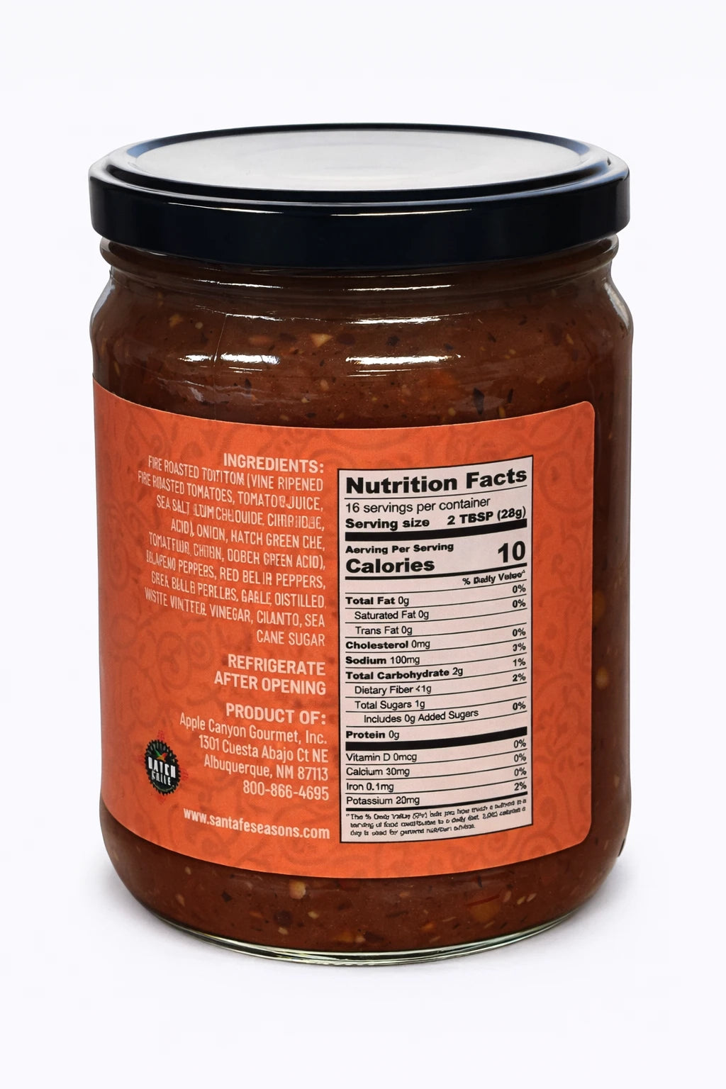 Santa Fe Seasons Grilled Garden Salsa, ingredient list