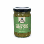 Santa Fe Seasons Hatch Fire Roasted Green Chile Salsa, front of jar