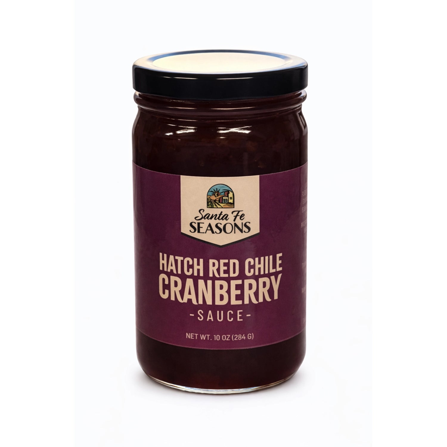Santa Fe Seasons Hatch Red Chile Cranberry Sauce, front of jar