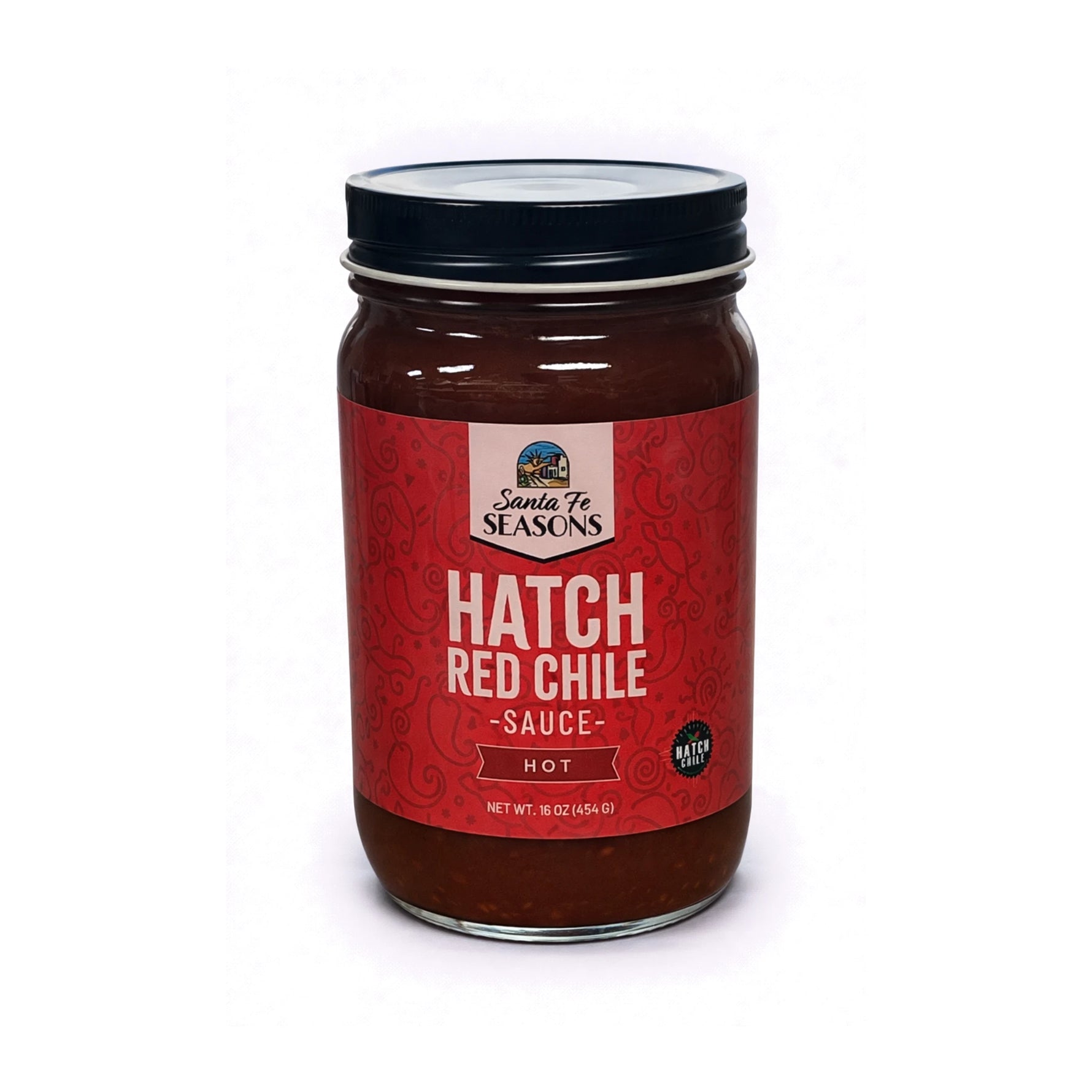 Santa Fe Seasons Hatch Red Chile Sauce, Hot heat level, front of jar