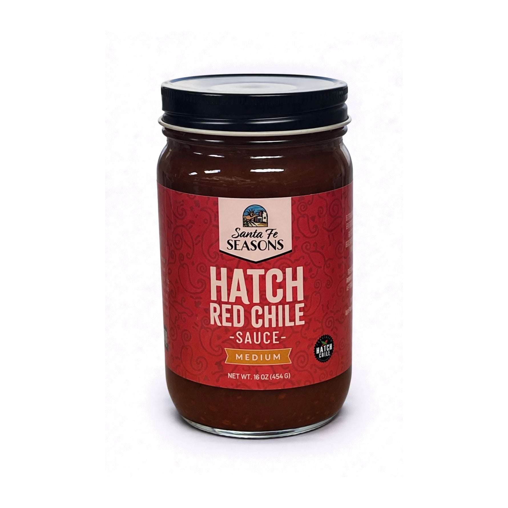 Santa Fe Seasons Hatch Red Chile Sauce, Medium heat, front of jar