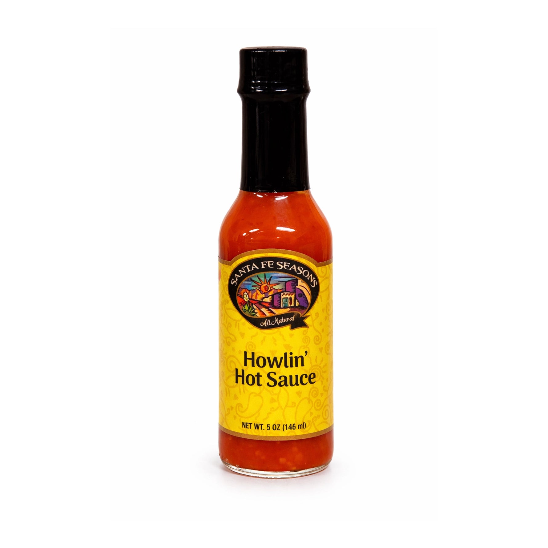 Santa Fe Seasons Howlin' Hot Sauce, front of bottle