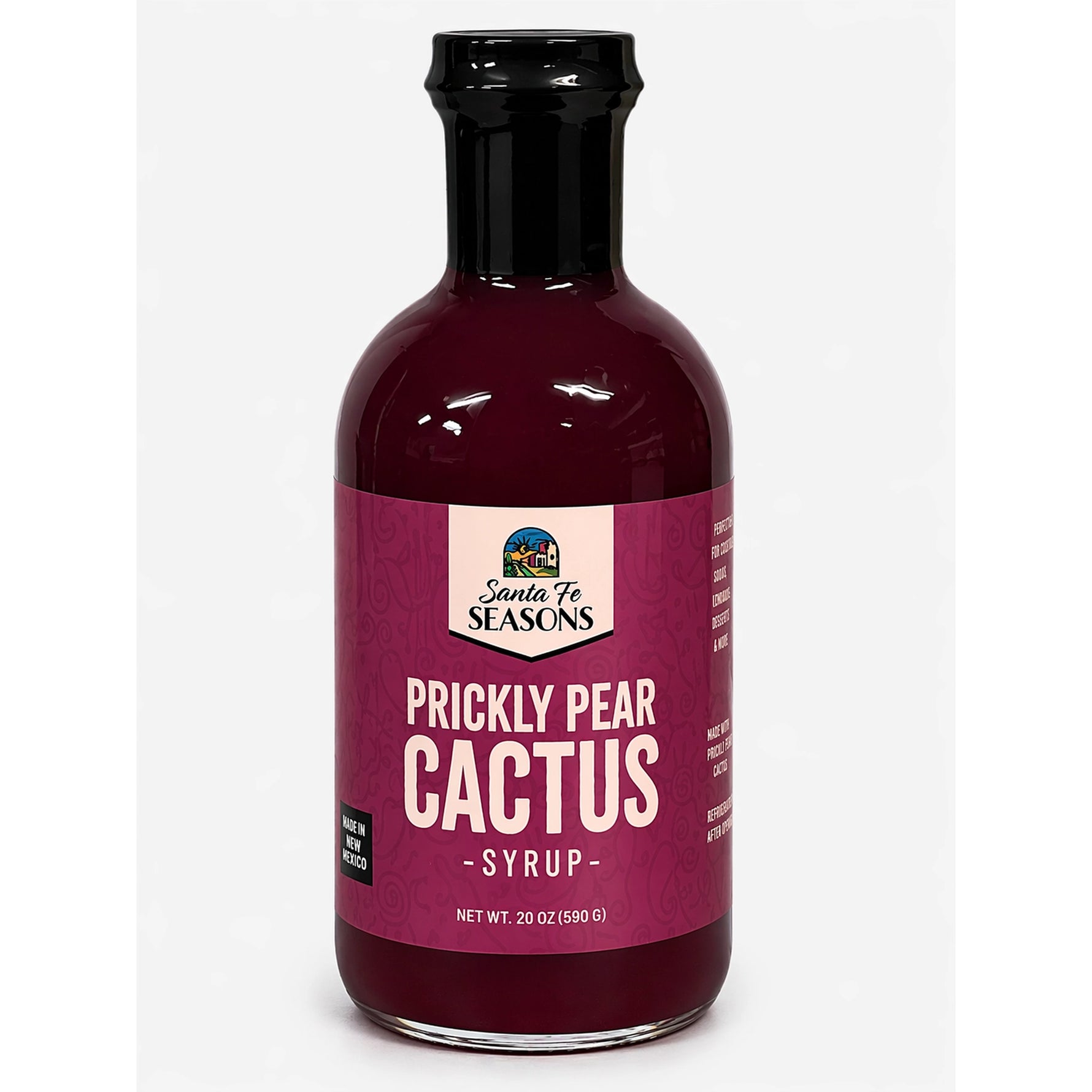 Santa Fe Seasons Prickly Pear Syrup, front of bottle