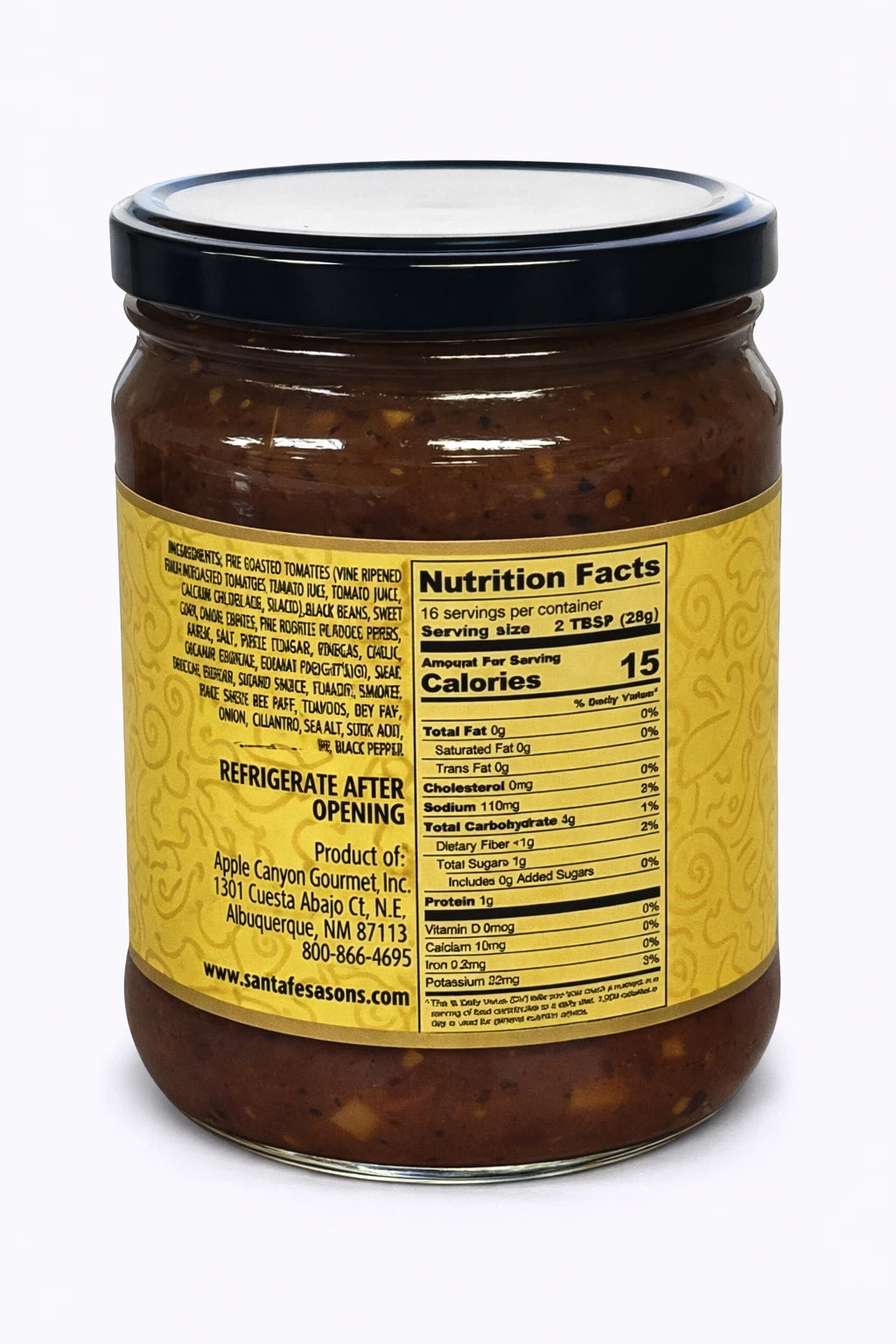 Santa Fe Seasons Roasted Corn & Black Bean Salsa, ingredient list