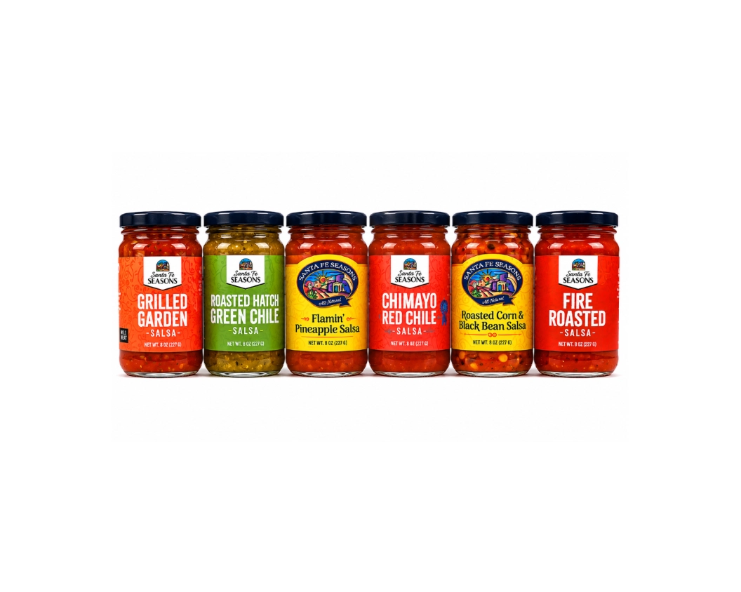 Santa Fe Seasons Salsa Sampler gift set, front of packaging