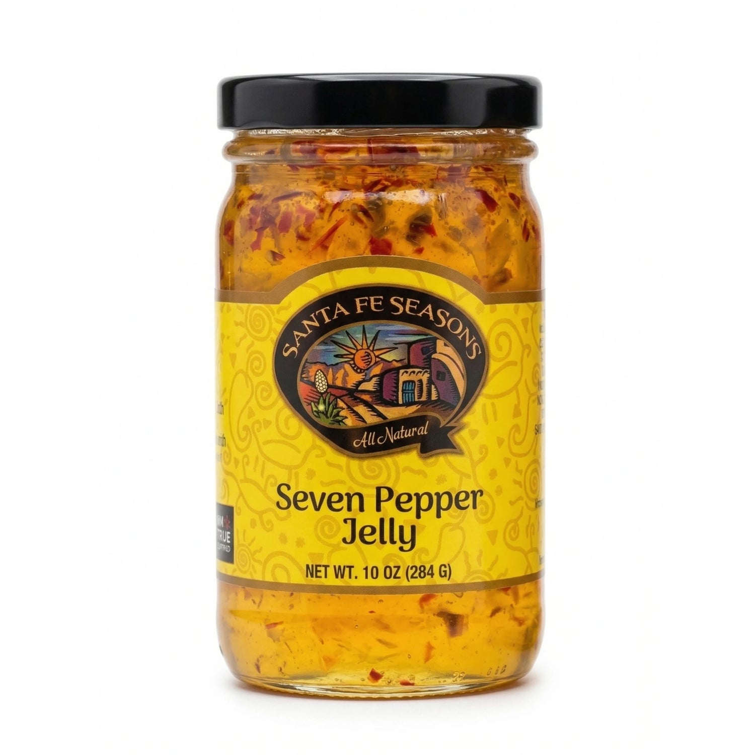 Santa Fe Seasons Seven Pepper Jelly, front of jar